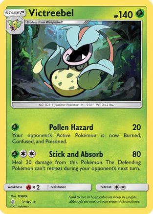 Victreebel 3/145 - Guardians Rising Reverse Holofoil - Poke-Collect