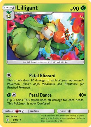 Lilligant 5/145 - SM  Guardians Rising Reverse Holofoil - Poke-Collect