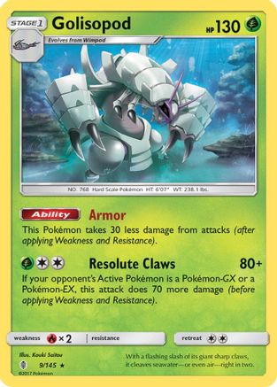 Golisopod 9/145 - SM  Guardians Rising Reverse Holofoil - Poke-Collect