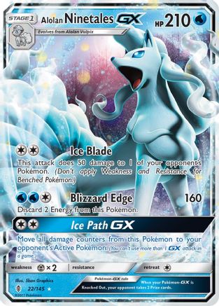 Alolan Ninetales GX 22/145 - SM  Guardians Rising Holofoil - Poke-Collect