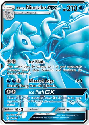 Alolan Ninetales GX (Full Art) 132/145 - SM  Guardians Rising Holofoil - Poke-Collect