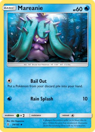 Mareanie 39/145 - SM  Guardians Rising Reverse Holofoil - Poke-Collect
