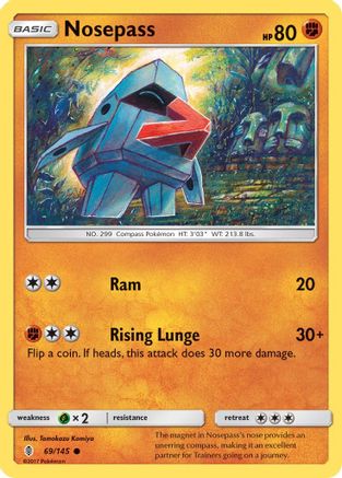 Nosepass 69/145 - SM  Guardians Rising Reverse Holofoil - Poke-Collect