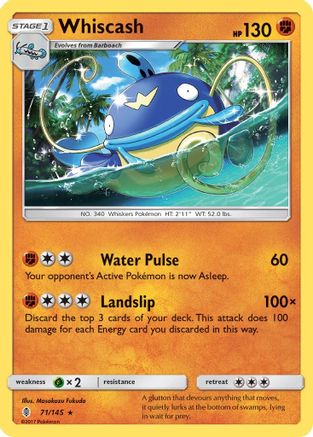 Whiscash 71/145 - Guardians Rising Reverse Holofoil - Poke-Collect