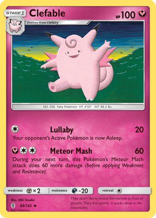 Clefable 89/145 - SM  Guardians Rising Reverse Holofoil - Poke-Collect