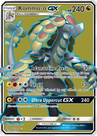 Kommo-o GX (Full Art) 141/145 - SM  Guardians Rising Holofoil - Poke-Collect