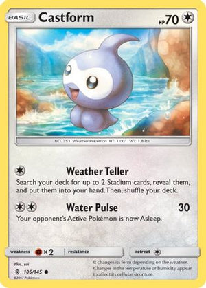 Castform 105/145 - SM  Guardians Rising Reverse Holofoil - Poke-Collect