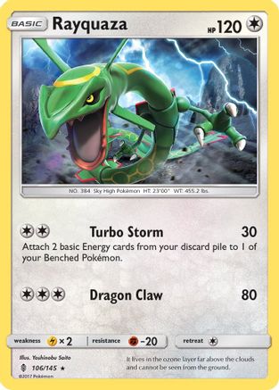 Rayquaza 106/145 - SM  Guardians Rising Reverse Holofoil - Poke-Collect