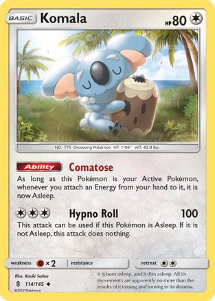 Komala 114/145 - SM  Guardians Rising Reverse Holofoil - Poke-Collect