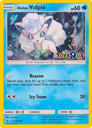 Alolan Vulpix - 21/145 (Toys R Us Promo) 21 - Miscellaneous Cards & Products Holofoil - Poke-Collect
