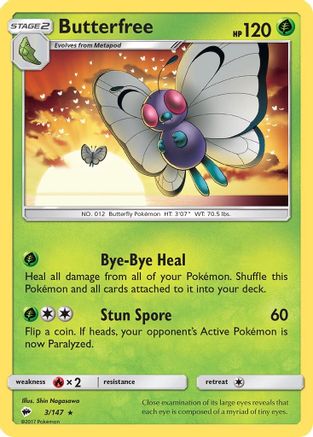 Butterfree 3/147 - SM  Burning Shadows Reverse Holofoil - Poke-Collect