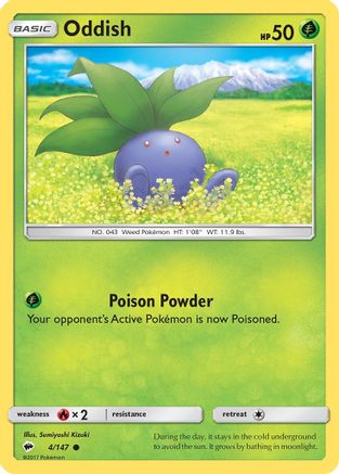 Oddish 4/147 - SM  Burning Shadows Reverse Holofoil - Poke-Collect