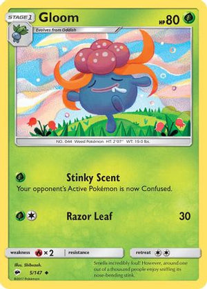 Gloom 5/147 - SM  Burning Shadows Reverse Holofoil - Poke-Collect