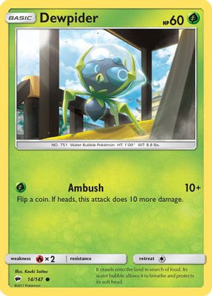 Dewpider 14/147 - SM  Burning Shadows Reverse Holofoil - Poke-Collect