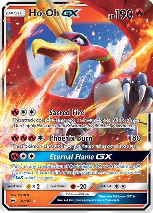Ho-Oh GX 21/147 - SM  Burning Shadows Holofoil - Poke-Collect