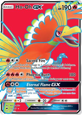 Ho-Oh GX (Full Art) 131/147 - SM  Burning Shadows Holofoil - Poke-Collect