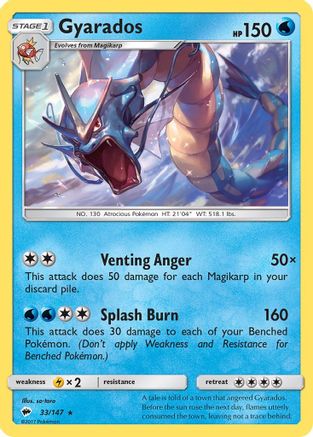 Gyarados 33/147 - SM  Burning Shadows Holofoil - Poke-Collect