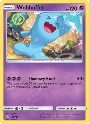 Wobbuffet 49/147 - Burning Shadows Reverse Holofoil - Poke-Collect