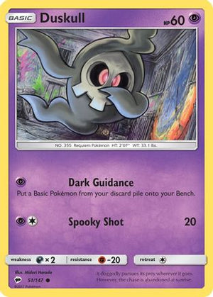 Duskull 51/147 - SM  Burning Shadows Reverse Holofoil - Poke-Collect