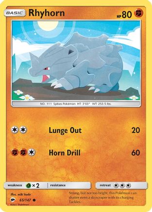 Rhyhorn 65/147 - SM  Burning Shadows - Poke-Collect