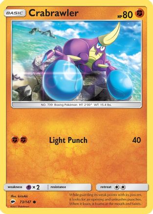 Crabrawler 73/147 - SM  Burning Shadows Reverse Holofoil - Poke-Collect