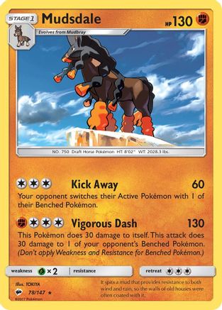 Mudsdale 78/147 - SM  Burning Shadows - Poke-Collect