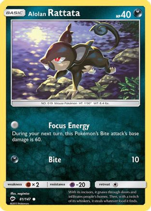 Alolan Rattata 81/147 - SM  Burning Shadows Reverse Holofoil - Poke-Collect