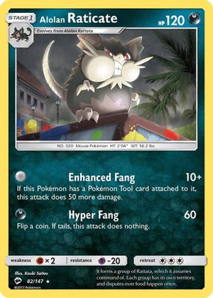Alolan Raticate 82/147 - SM  Burning Shadows Reverse Holofoil - Poke-Collect