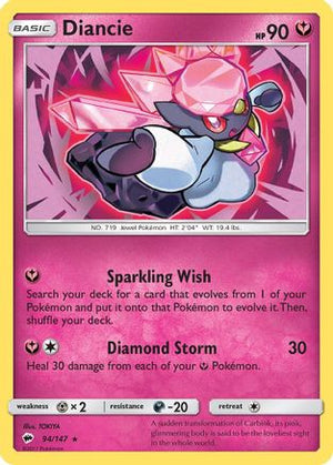Diancie 94/147 - SM  Burning Shadows Reverse Holofoil - Poke-Collect