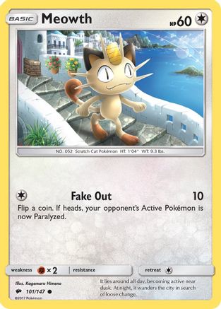 Meowth 101/147 - SM  Burning Shadows - Poke-Collect