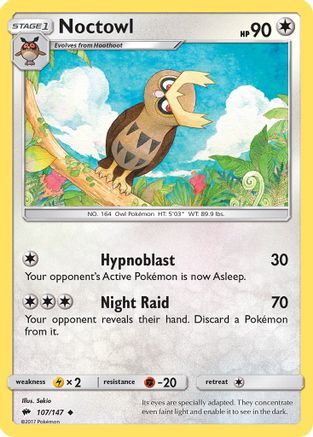 Noctowl 107/147 - SM  Burning Shadows Reverse Holofoil - Poke-Collect