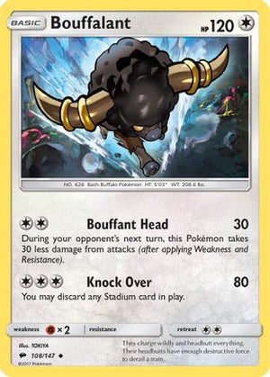 Bouffalant 108/147 - SM  Burning Shadows Reverse Holofoil - Poke-Collect