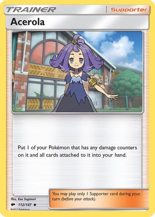 Acerola 112/147 - SM  Burning Shadows Reverse Holofoil - Poke-Collect