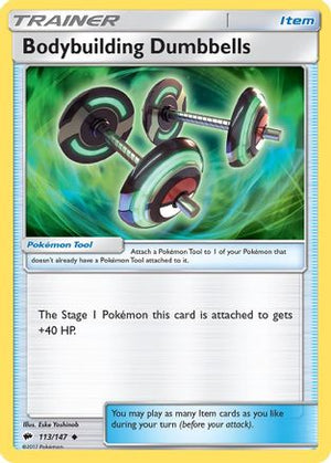 Bodybuilding Dumbbells 113/147 - SM  Burning Shadows Reverse Holofoil - Poke-Collect
