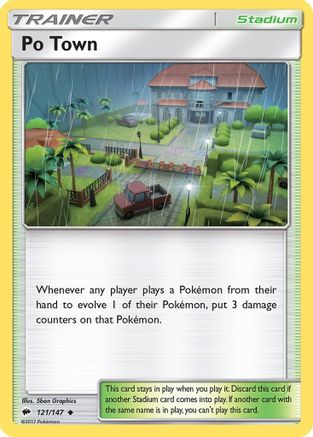Po Town 121/147 - SM  Burning Shadows Reverse Holofoil - Poke-Collect