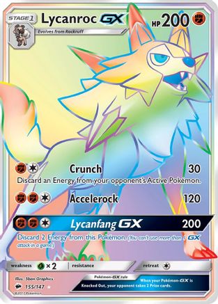 Lycanroc GX (Secret) 155/147 - SM  Burning Shadows Holofoil - Poke-Collect