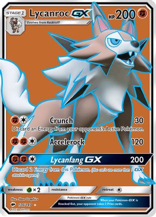 Lycanroc GX (Full Art) 136/147 - SM  Burning Shadows Holofoil - Poke-Collect