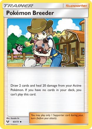 Pokemon Breeder 63/73 - Shining Legends Reverse Holofoil - Poke-Collect