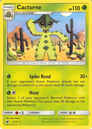 Cacturne 6/111 - SM  Crimson Invasion Reverse Holofoil - Poke-Collect