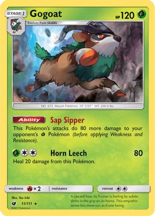 Gogoat 11/111 - SM  Crimson Invasion Reverse Holofoil - Poke-Collect