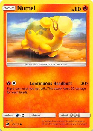 Numel 13/111 - SM  Crimson Invasion Reverse Holofoil - Poke-Collect