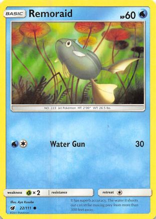 Remoraid 22/111 - SM  Crimson Invasion Reverse Holofoil - Poke-Collect