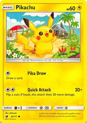 Pikachu 30/111 - SM  Crimson Invasion Reverse Holofoil - Poke-Collect
