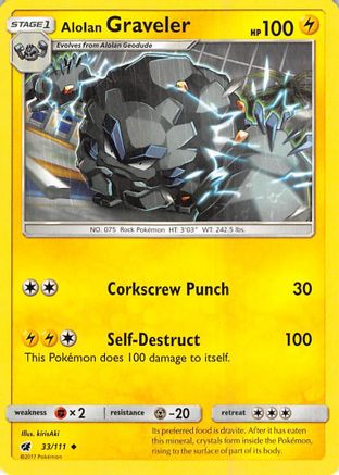 Alolan Graveler 33/111 - SM  Crimson Invasion Reverse Holofoil - Poke-Collect