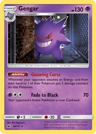 Gengar 38/111 - SM  Crimson Invasion Holofoil - Poke-Collect