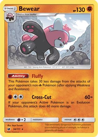 Bewear 56/111 - SM  Crimson Invasion Holofoil - Poke-Collect