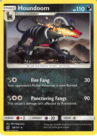 Houndoom 59/111 - SM  Crimson Invasion Reverse Holofoil - Poke-Collect