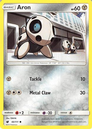 Aron 65/111 - SM  Crimson Invasion Reverse Holofoil - Poke-Collect