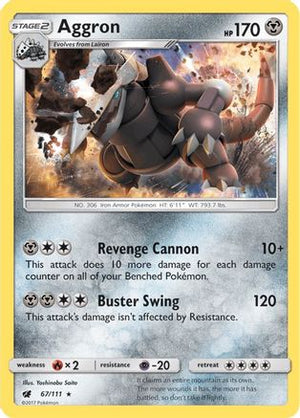 Aggron 67/111 - SM  Crimson Invasion Holofoil - Poke-Collect