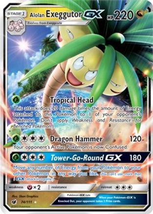Alolan Exeggutor GX 74/111 - SM  Crimson Invasion Holofoil - Poke-Collect